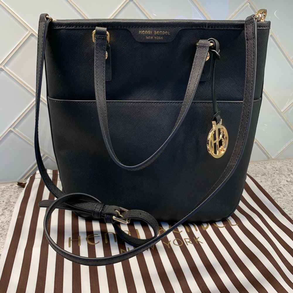 Henri Bendel cross body leather tote bag